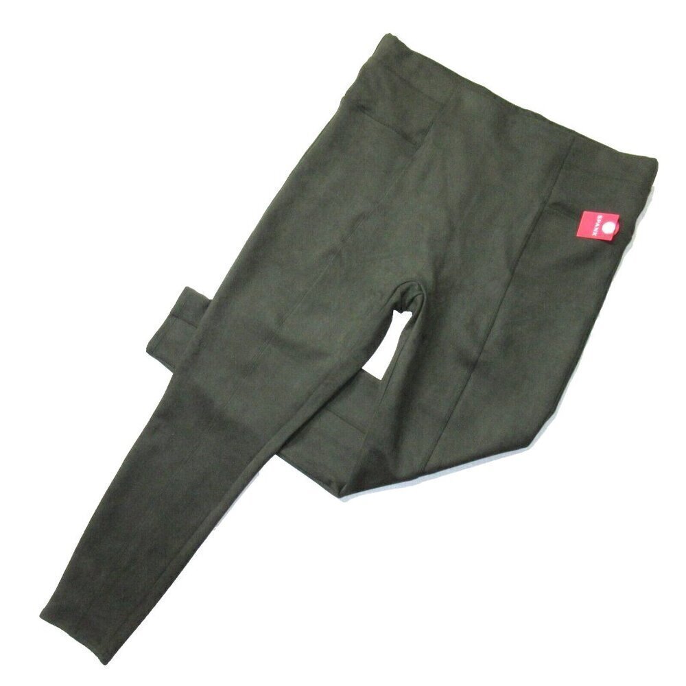 NWT SPANX 20322T Faux Suede Leggings in Olive Seamed Pull-on Pants 3X Tall
